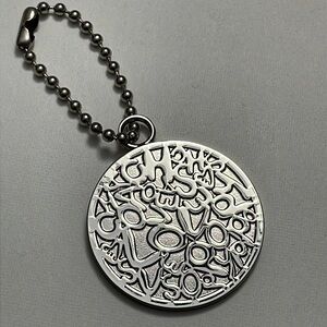 Coach Loves Poppy Medallion Disc Charm Key Fob Hang Tag Silver